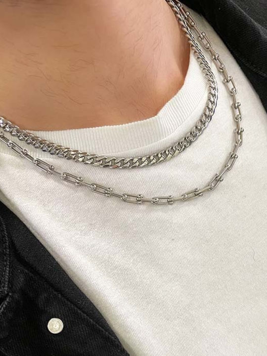 Ruin Chain Silver 6mm Neck Chain Stainless Steel 316L 55 Cm