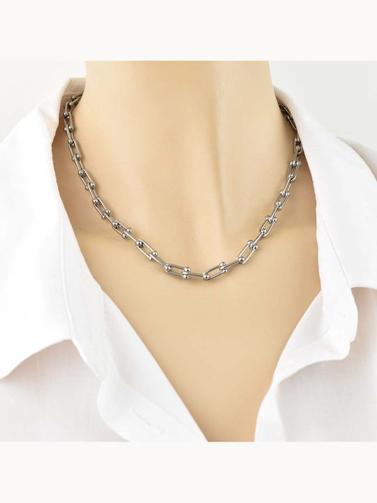 Ruin Chain Silver 6mm Αλυσίδα Λαιμού Ανοξείδωτο Ατσάλι 316l 50 Cm