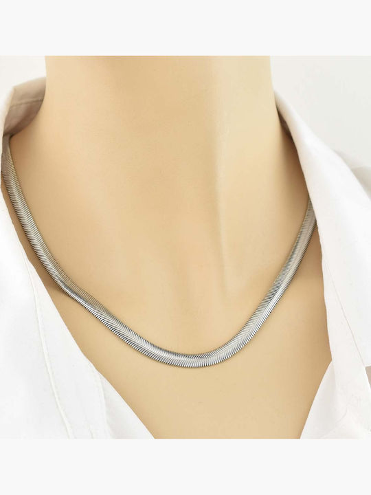 Dennis Snake Chain Silver Stainless Steel 6mm 45 cm