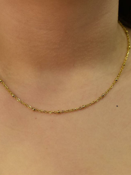 Leticia Chain Gold 2mm Αλυσίδα Λαιμού Ανοξείδωτο Ατσάλι 316l 45 Cm