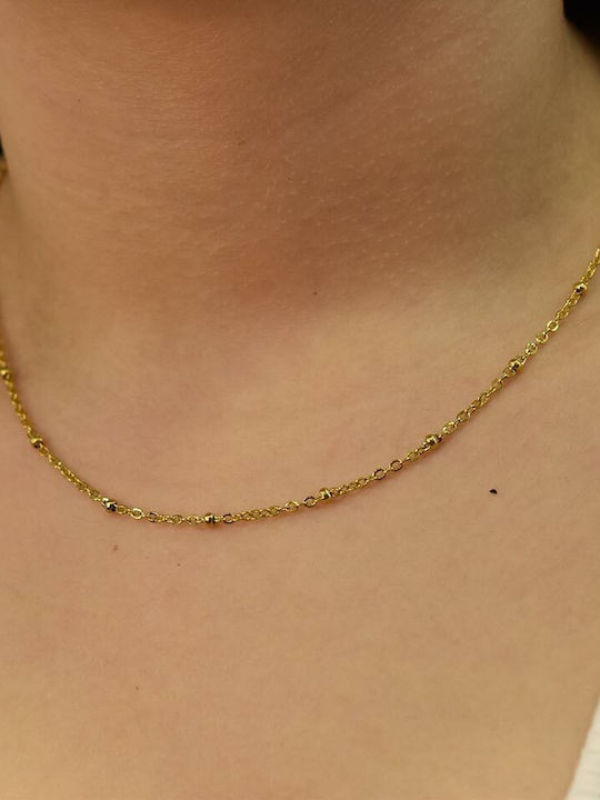 Leticia Chain Gold 2mm Αλυσίδα Λαιμού Ανοξείδωτο Ατσάλι 316l 45 Cm