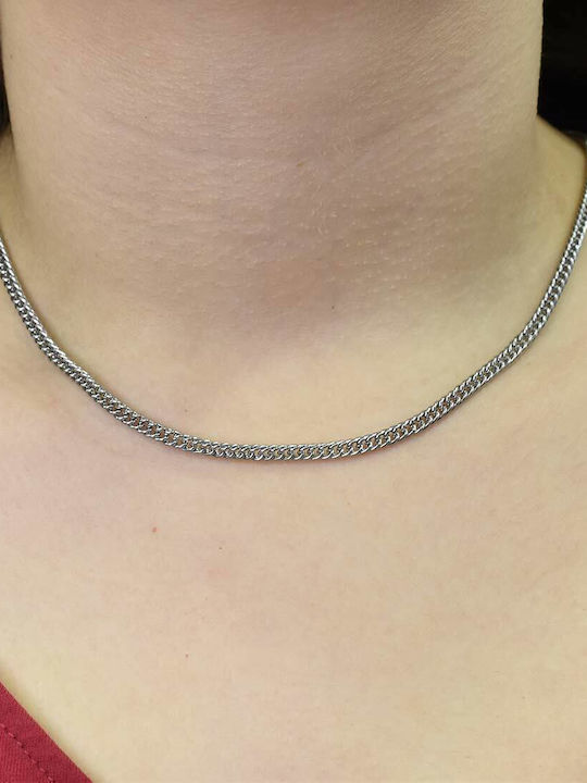 Micron Cubana Chain Silver 4mm Neck Chain Stainless Steel 316L 55 Cm