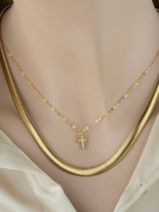 Dennis Snake Chain Gold 6mm Stainless Steel 55 Cm