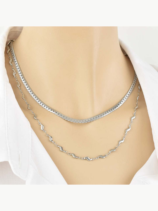 Fior Chain Silver 3mm Αλυσίδα Λαιμού Ανοξείδωτο Ατσάλι 316l 45 Cm