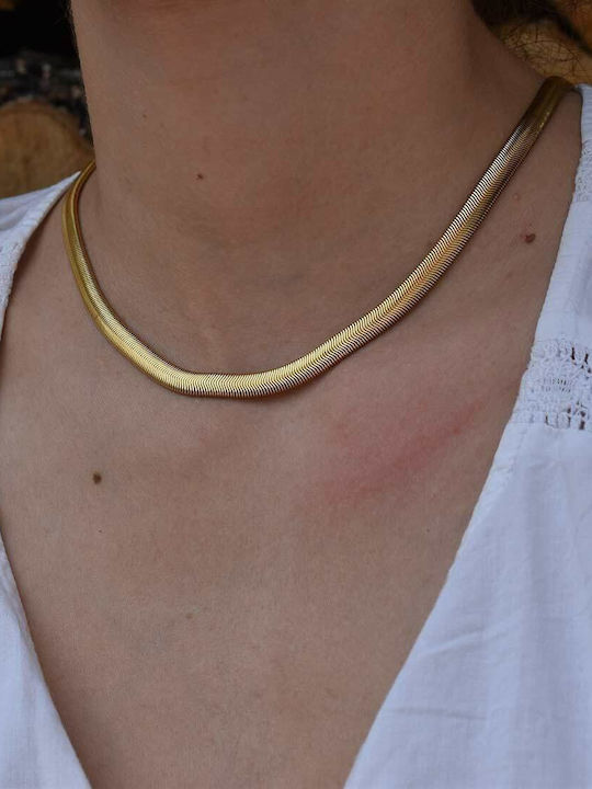 Dennis Snake Chain Gold 6mm Stainless Steel 55 Cm