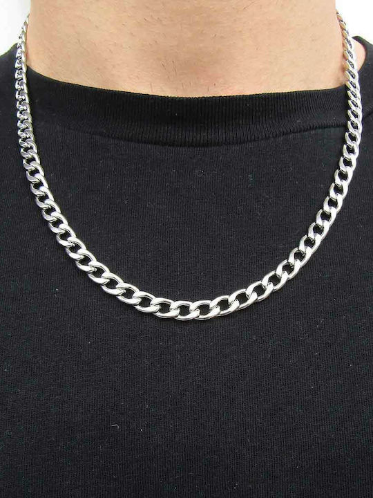 Gurmet Chain Silver Ατσάλινη Αλυσίδα 7μμ 40 Cm