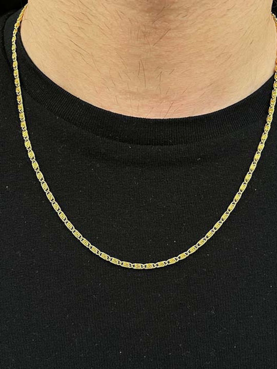 Maiandros Chain Gold 3mm Αλυσίδα Λαιμού Ανοξείδωτο Ατσάλι 316l 55 Cm