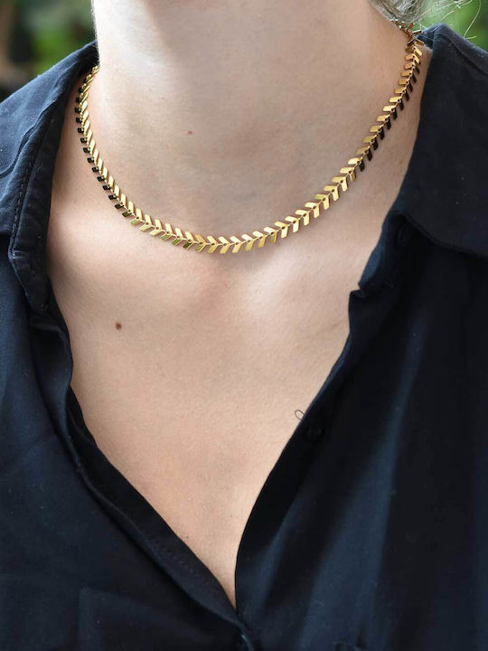 Arrow Chain Gold 6mm Chain Neck Stainless Steel 316L 60 Cm