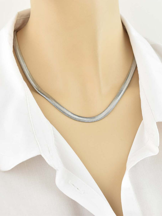 Dennis Snake Chain Silver Stainless Steel 6mm 50 Cm