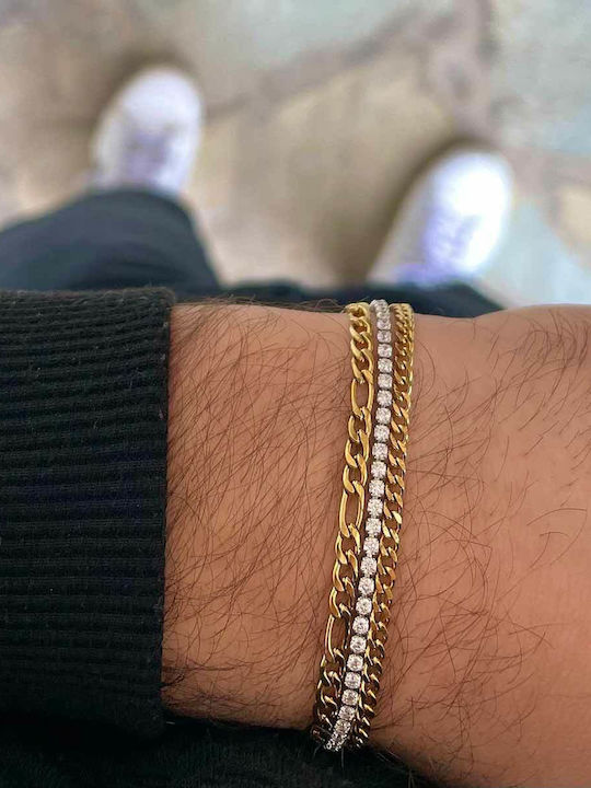 Figaro Gold Bracelet 3mm Bracelet Stainless Steel 316L 17-18 Cm