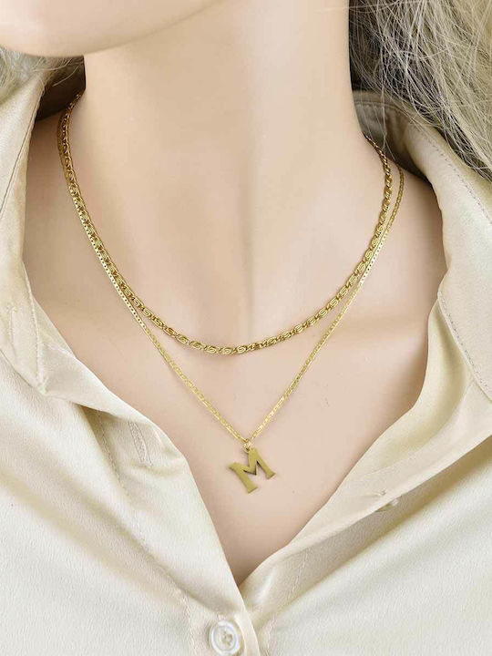 Maiandros Chain Gold 3mm Αλυσίδα Λαιμού Ανοξείδωτο Ατσάλι 316l 50 Cm