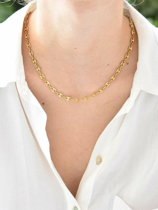 Goldjewels Theta Αλυσίδα Λαιμού Επιχρυσωμένη από Ατσάλι Goldjewels Theta Αλυσίδα Λαιμού Επιχρυσωμένη από Ατσάλι
