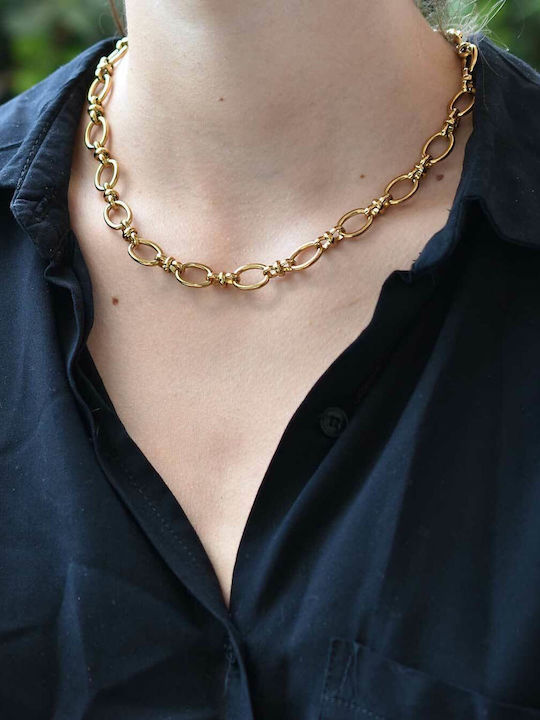 Circle Chain Златна 10мм Вериги Врат Неръждаема Стомана 316l 40 См