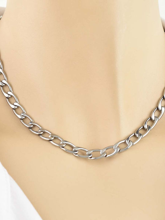 Avalon Chain Silver 7mm Neck Chain Stainless Steel 316L 45 Cm