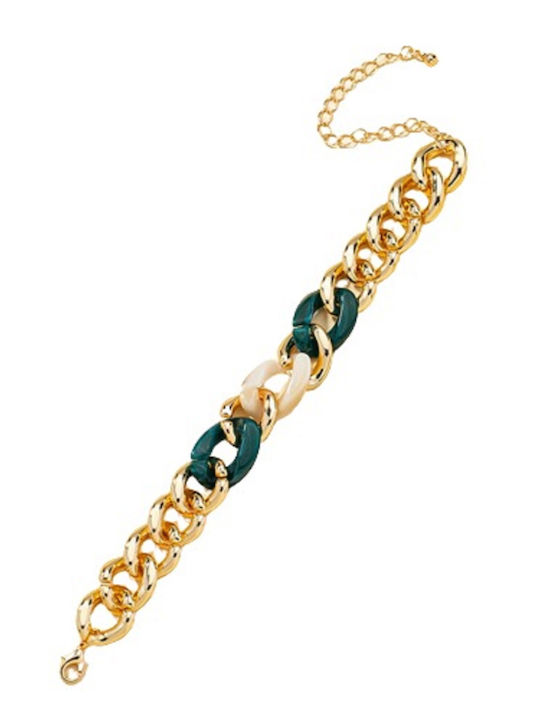 Women's Chain Bracelet Green-Gold Gold Plated Brass Alloy