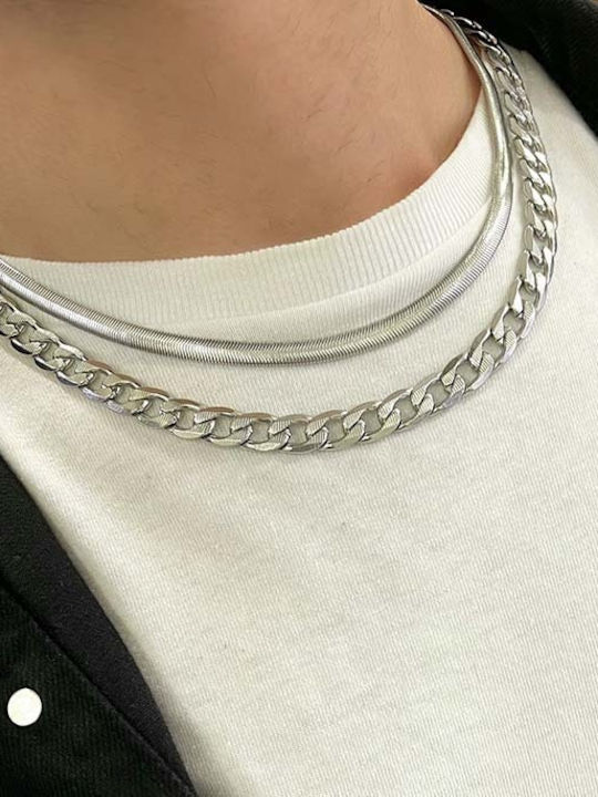 Dennis Snake Chain Silver Stainless Steel 6mm 60 cm
