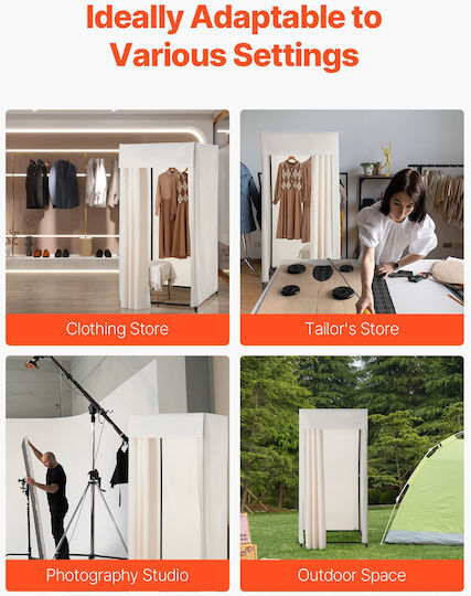 Vevor Mobile Fitting Room 39 Inches Privacy Space Black Beiges
