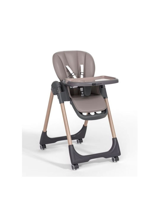 FreeOn And Foldable Baby Highchair With Adjustable Height Brown