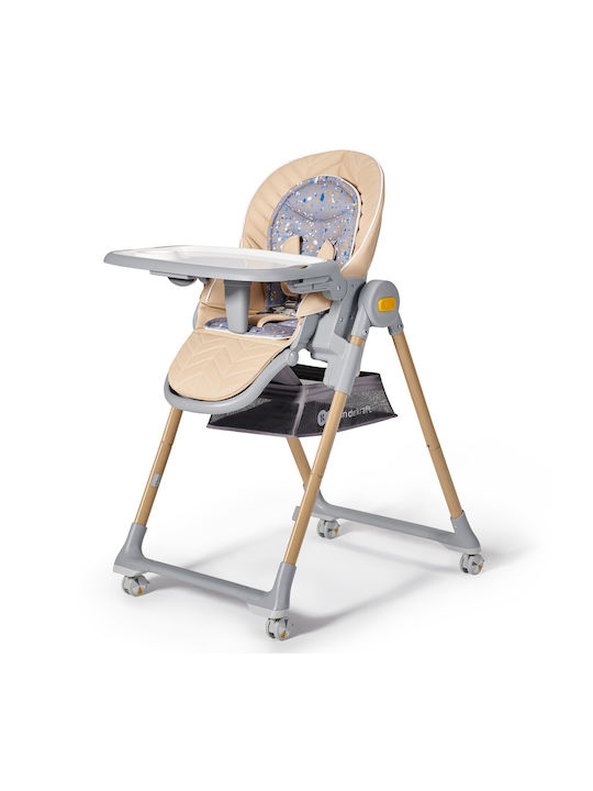 Kinderkraft Lastree Foldable Baby Highchair 2 in 1 with Adjustable Height Grey / Beige