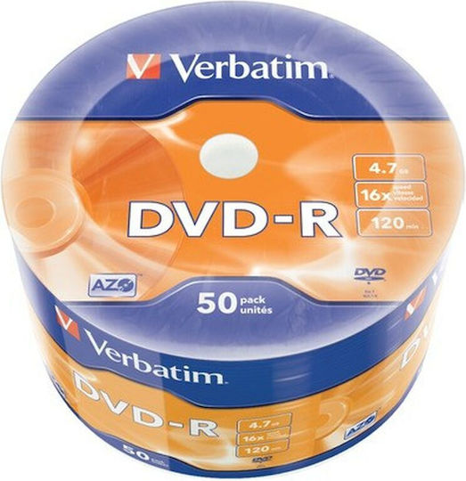 Verbatim Beschreibbare DVD-R 16x 4.7GB Kuchenbox 50Stück