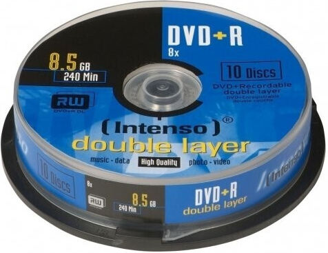 Intenso Recordable DVD+R 8x Dual Layer 8.5GB Cake Box 10pcs