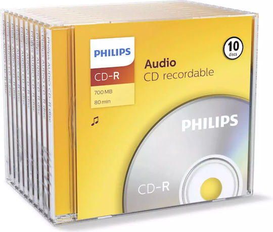 Philips Εγγράψιμα CD-R 52x 700MB 10τμχ