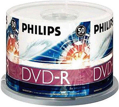 Philips DM4S6B50F Beschreibbare DVD-R 16x 4.7GB Kuchenbox 50Stück