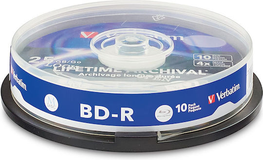 Verbatim Записваеми BD-R 4x 25ГБ Кутия за торта 10бр