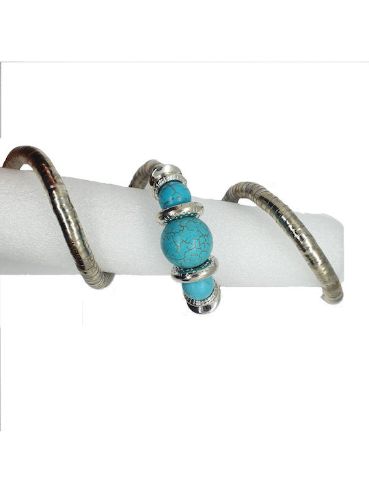 Vintage Boho Turquoise Stone Necklace Earrings Bracelet Set