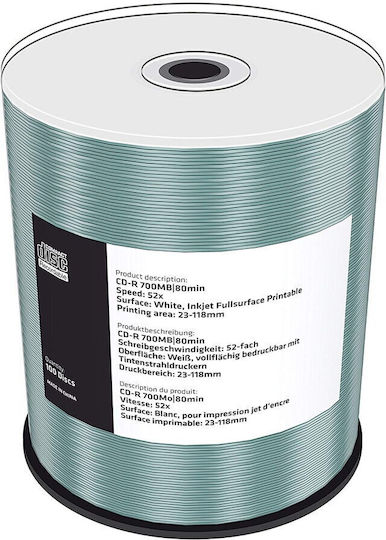 MediaRange Записваеми CD-R 52x 0.7ГБ Кутия за торта 100бр