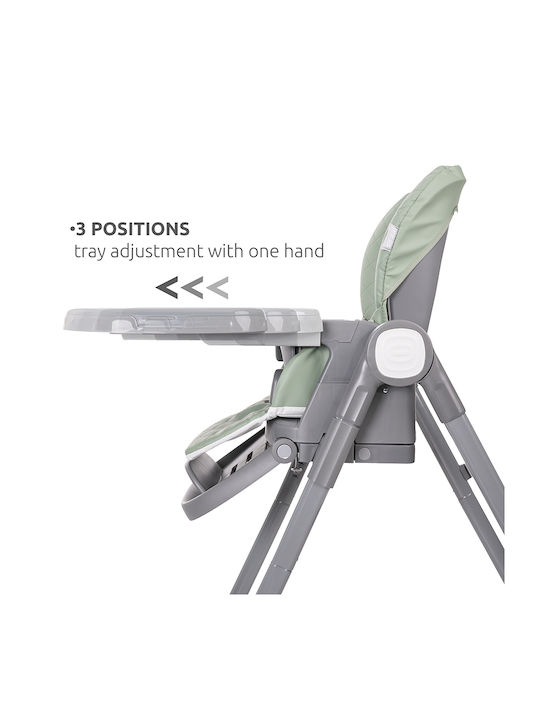 Lorelli Chef Foldable Baby Highchair 3 in 1 with Adjustable Height Green Leather