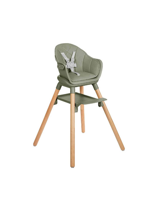 Kikka Boo Woody Baby Highchair 2 in 1 Army Green