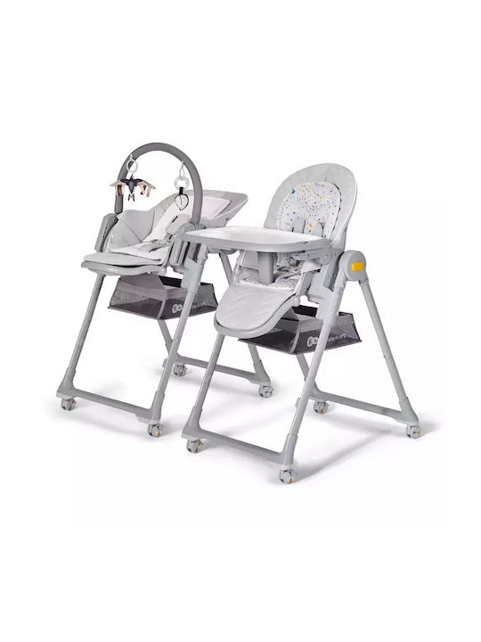 Kinderkraft Lastree Foldable Baby Highchair 2 in 1 with Adjustable Height Gray