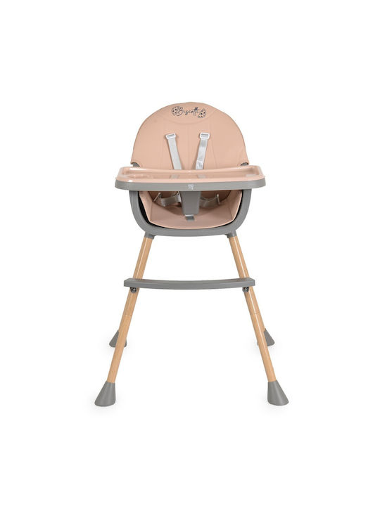 Moni Biscotti Baby Highchair 2 in 1 with Adjustable Height Pink