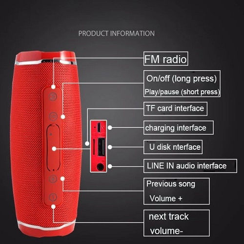 T&G TG-145 Ηχείο Bluetooth 10W με Ραδιόφωνο και Διάρκεια Μπαταρίας έως 3 ώρες Ασημί