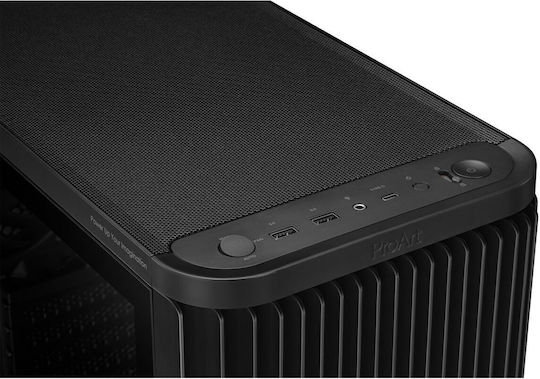 Asus ProArt PA401 Gaming Midi Tower Computer Case with Side Window Black