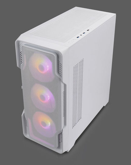Nanoxia DS-9 ARGB TG-Mesh Airflow Gaming Midi-Turm Computergehäuse mit Seitenfenster Weiß