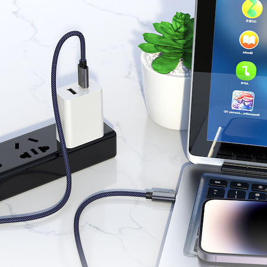 Hoco USB 2.0 Kabel USB-C männlich - USB-C 240W Blau 1.8m