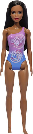 Păpușă Barbie Brunetă Costum de Baie în Două Culori