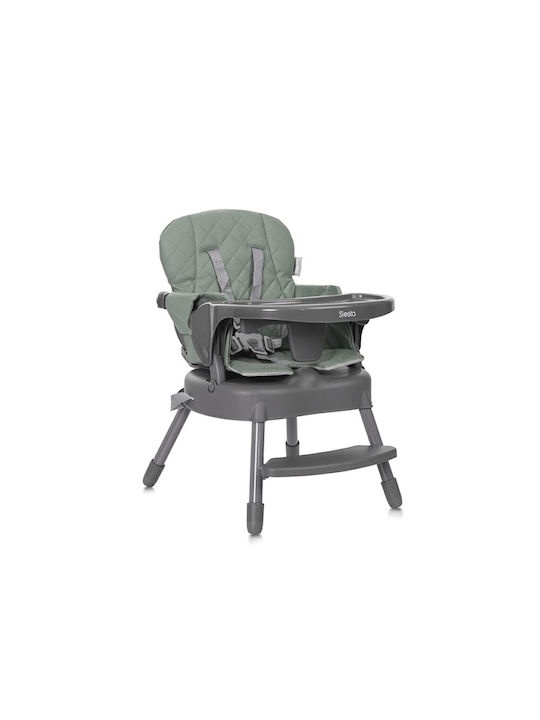 Lorelli Siesta Foldable Baby Highchair 3 in 1 with Adjustable Height Green Leather