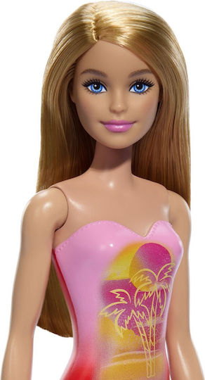 Păpușă Barbie Blondă În Costum de Baie Roz
