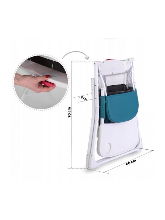 Ricokids Ricokids Nuco Scaun Înalt De Masă Bebe Pliabil Turcoaz