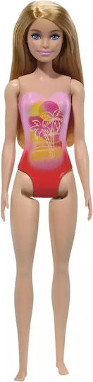 Păpușă Barbie Blondă În Costum de Baie Roz