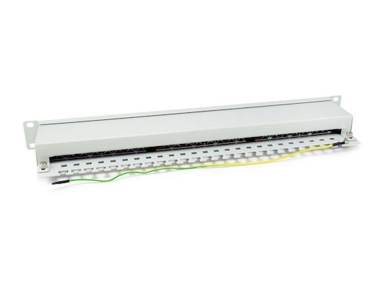 Equip Patch Panel Shielded για Rack 1U 19" 24 Θυρών cat6 Γκρι