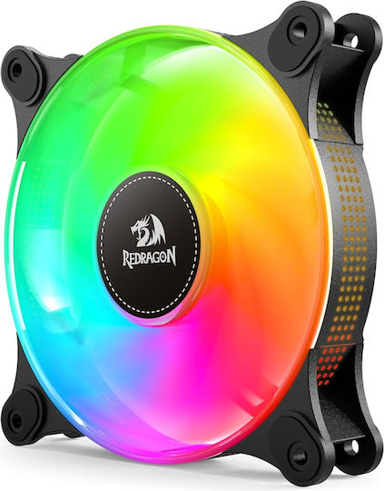 Redragon GC-F013 Gehäuselüfter 120mm (1200rpm) mit RGB-Beleuchtung und 4-Pin PWM-Verbindung 3 Stück