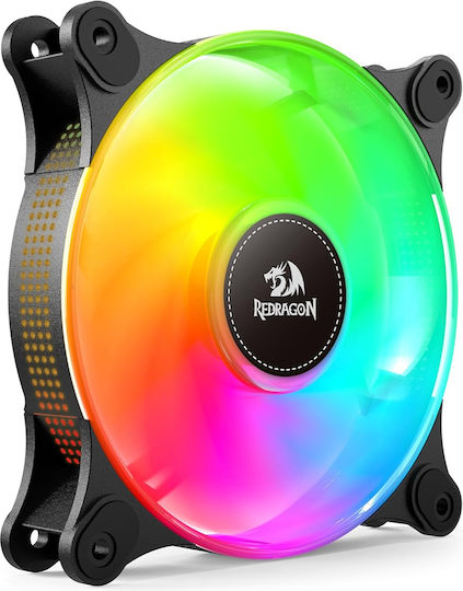 Redragon GC-F013 Gehäuselüfter 120mm (1200rpm) mit RGB-Beleuchtung und 4-Pin PWM-Verbindung 3 Stück
