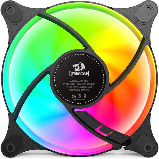 Redragon GC-F013 Gehäuselüfter 120mm (1200rpm) mit RGB-Beleuchtung und 4-Pin PWM-Verbindung 3 Stück