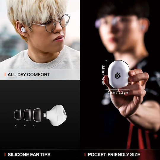 SteelSeries Arctis GameBuds Wireless In Ear Gaming Headset with Bluetooth Connectivity White for PS5