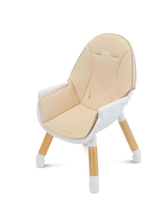 Caretero Tuva Baby Hochstuhl mit Höhenverstellbar Beige