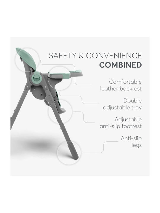 Kikka Boo Comfy+ Foldable Baby Highchair with Adjustable Height Gray